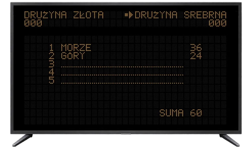 Tablica TV FamiliVersus na ekranie telewizora